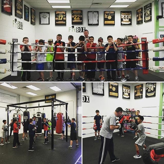 Great work from these #kids at the #fitBOX #saturday #birthdayparty for Stephen . #boxing #rocky #movie #fitness #fight #fit #Boston @legacyplace #dedham WWW.FITBOXDEDHAM.COM