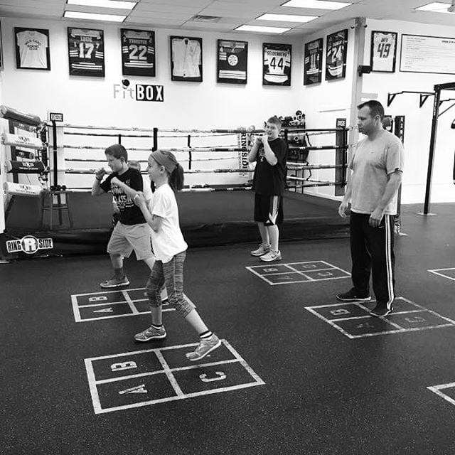 It's all about #footwork.. #youth #boxing #programs #legacyplace #Dedham WWW.FITBOXDEDHAM.COM #everyone #fight #fit #workout #Boston