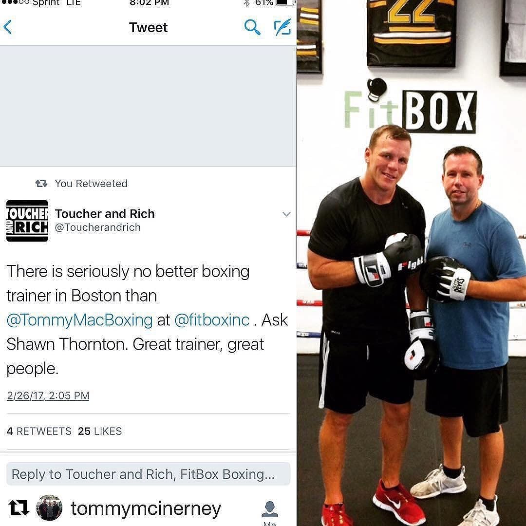Train with the best ! Contact us at www.fitboxdedham.com to Sign up for your Free Boxing session . #Dedham #Boston #fitness #workout #fight #fun #inshape #exercise #formandtechnique #sweetscience #boxing #nhl #athletes #offseason #work #free @tommymcinerney