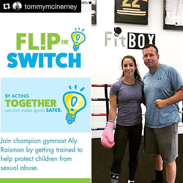 #Repost @tommymcinerney with @get_repost ・・・ Owning a boxing facility and working with a lot of kids this is a great certification to have hanging on your wall for the parents to learn about and feel confident that your gym/facility is aware. To all my fellow gym owners Check it out .. Thank you @alyraisman @aly.raisman.news @fitboxboxingfitness #boxing #kids #fitness #awareness #youth #Boston #Dedham #usa #repost @alyraisman ・・・ Over the past few months, so many people have expressed concern over the lack of attention being given to the issue of sexual abuse in sport, especially at the grassroots level. This needs to change! Excellent programming exists. I have partnered with Darkness to Light to make it immediately available at no cost. Just go to FlipTheSwitchCampaign.org enter the code FlipTheSwitch, and complete the program. I will personally sign each and every certificate of completion. Please join me in the effort to address this problem and make the world safer for children. Thank you. #FlipTheSwitch @d2lorg
