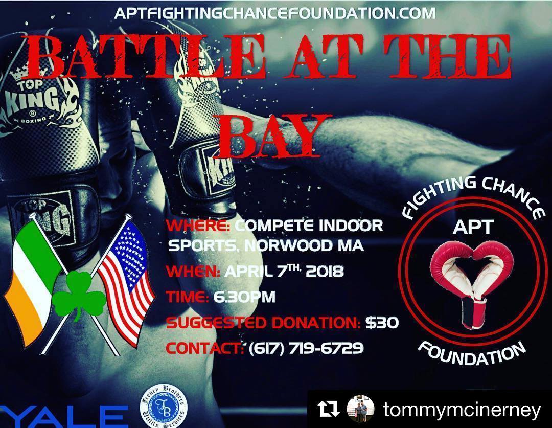 @tommymcinerney with @get_repost
・・・
This will be a great night of fights on April 7th at COMPETE Strength & Conditioning in Norwood to support and help knockout by raising money for families battling Cancer. Come on down and Check it out !!@competeindoorsports