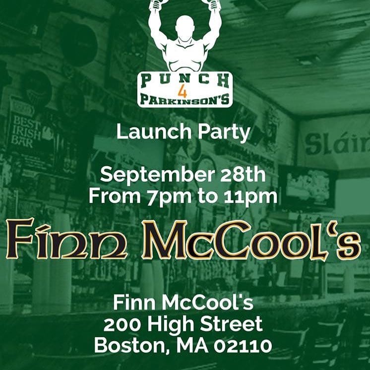 This Friday night come on down to Finn McCool’s pub to enjoy great raffle and auction items to help knockout Parkinson’s and raise money at our launch party for Punch4Parkinson’s . www.punch4parkinsons.com.  #🥊