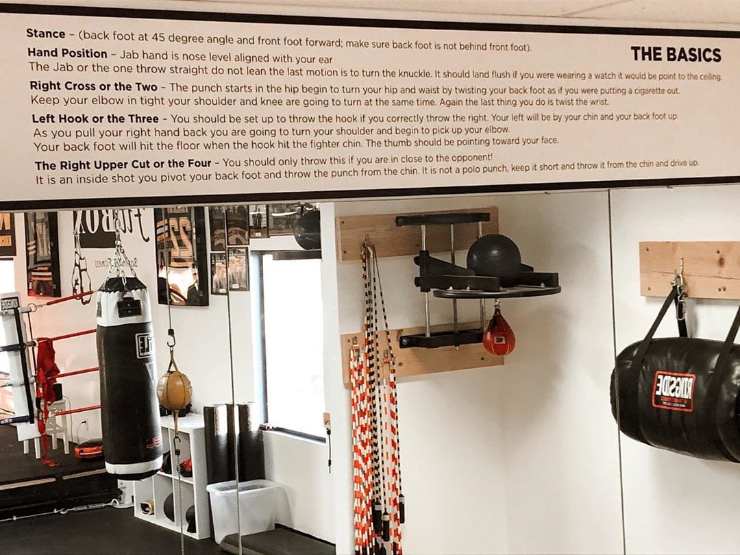 #boxing- everyone starts with learning the basics . @fitboxboxingfitness we believe if your doing the right form and technique during your boxing workout you are getting a far better workout and burning a lot more calories with boxing trainer @tommymcinerney . #boxing #sweetscience #fitness #trainer #burn #calories