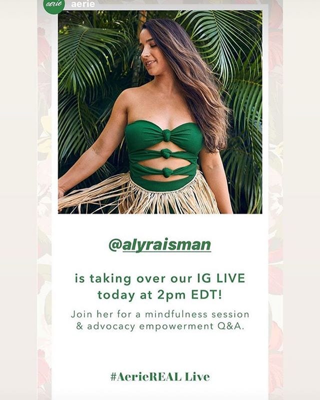 Check out @alyraisman live today on @aerie IG today at 2pm . #aeriereal #olympic #gold #gymnast #