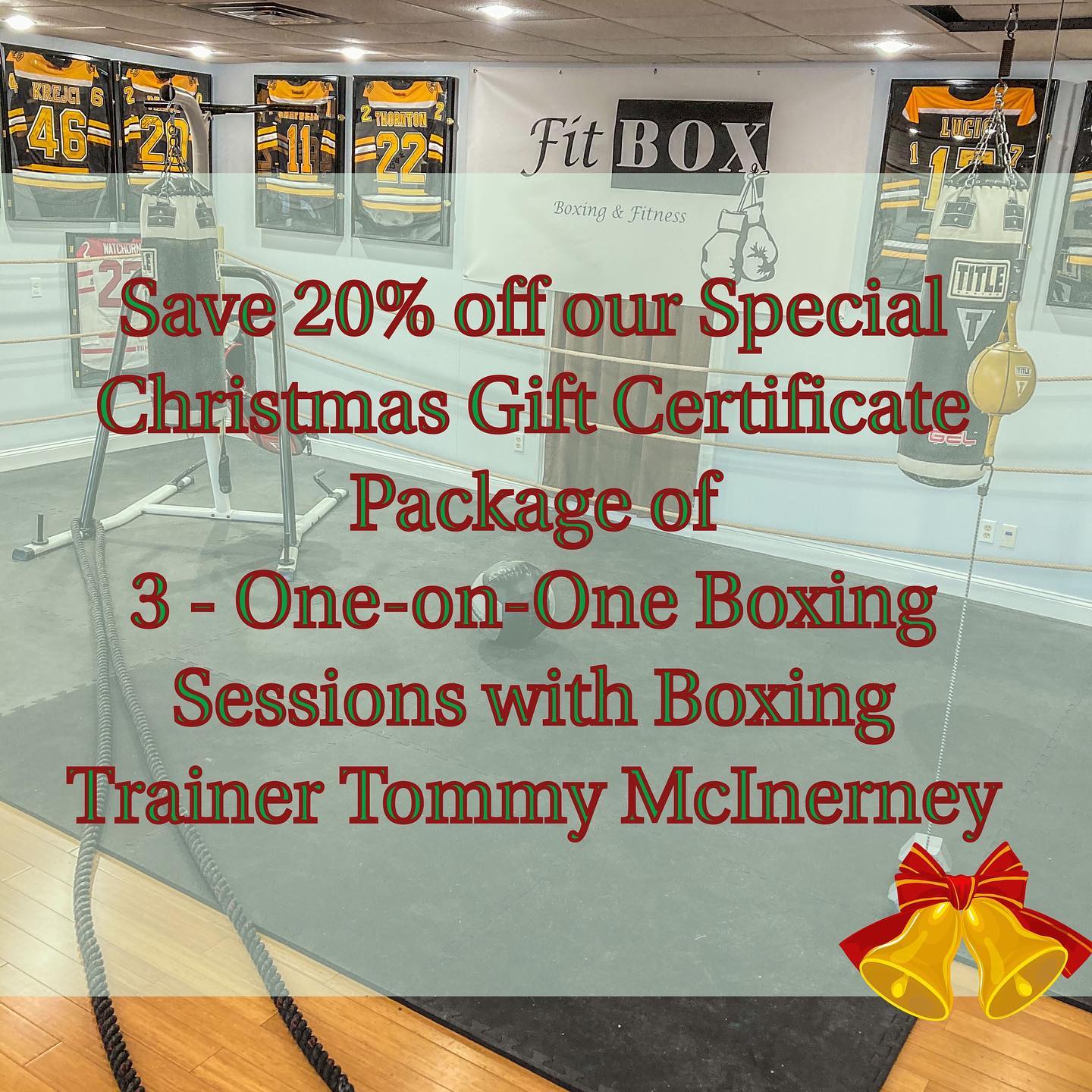 Holiday Christmas gift Certificates Available Now. Contact us at Call/Text (781)727-9503 or email fitbox@outlook.com . @tommymcinerney www.Fitboxdedham.com .