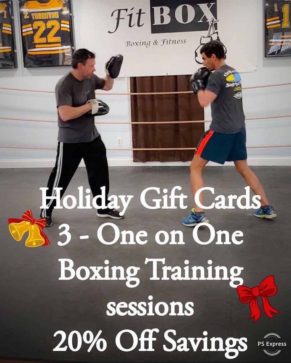 The Perfect Stocking stuffer - Special 3 pack of 1-on-1 Boxing sessions with well-known boxing trainer @tommymcinerney . Contact us today at Call/text (781)727-9503 or email fitbox@outlook.com