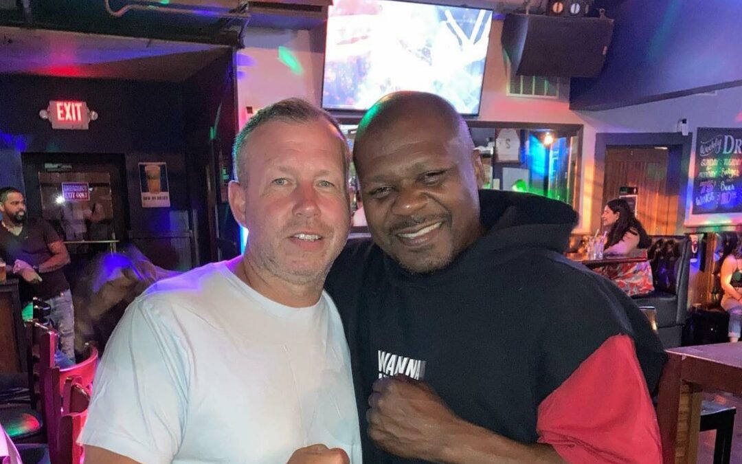 Always great catching up with the champ . We did alot of rounds in the ring together for the past 18 years . Learned a lot from him . #boxing #boston toneyrodney #Thepunisher @fitboxboxingfitness