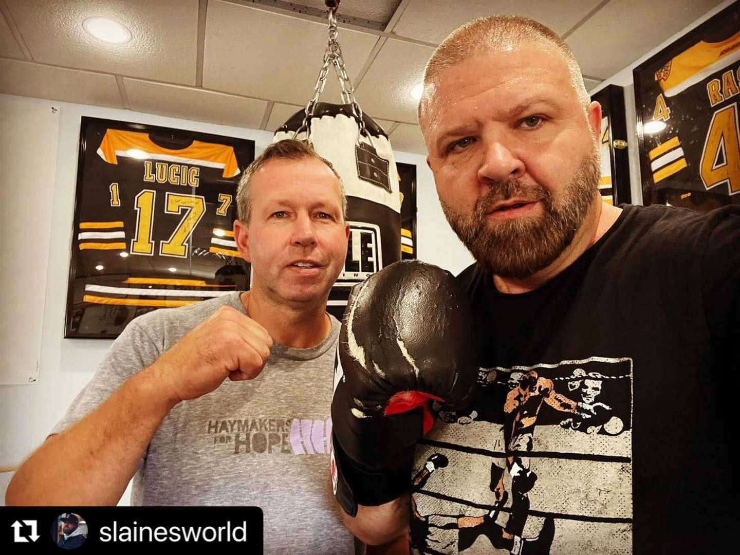 @slainesworld ・・・
Morning meditation with my man Tommy Mac. 

Stress, pressure and fear can start barking. What are you doing today that helps you keep the hounds at bay?