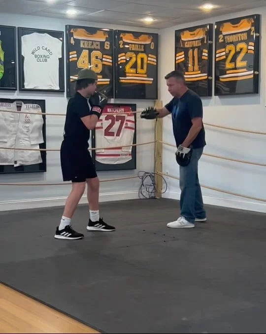 1st day working on the basics . #mittwork #boxing #dedham