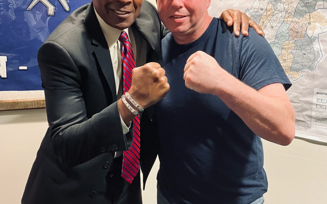 Not a bad day when you get to meet this boxing legend today . @sugarrayleonard #boxing #Boston #champ #fight #sugarrayleonard