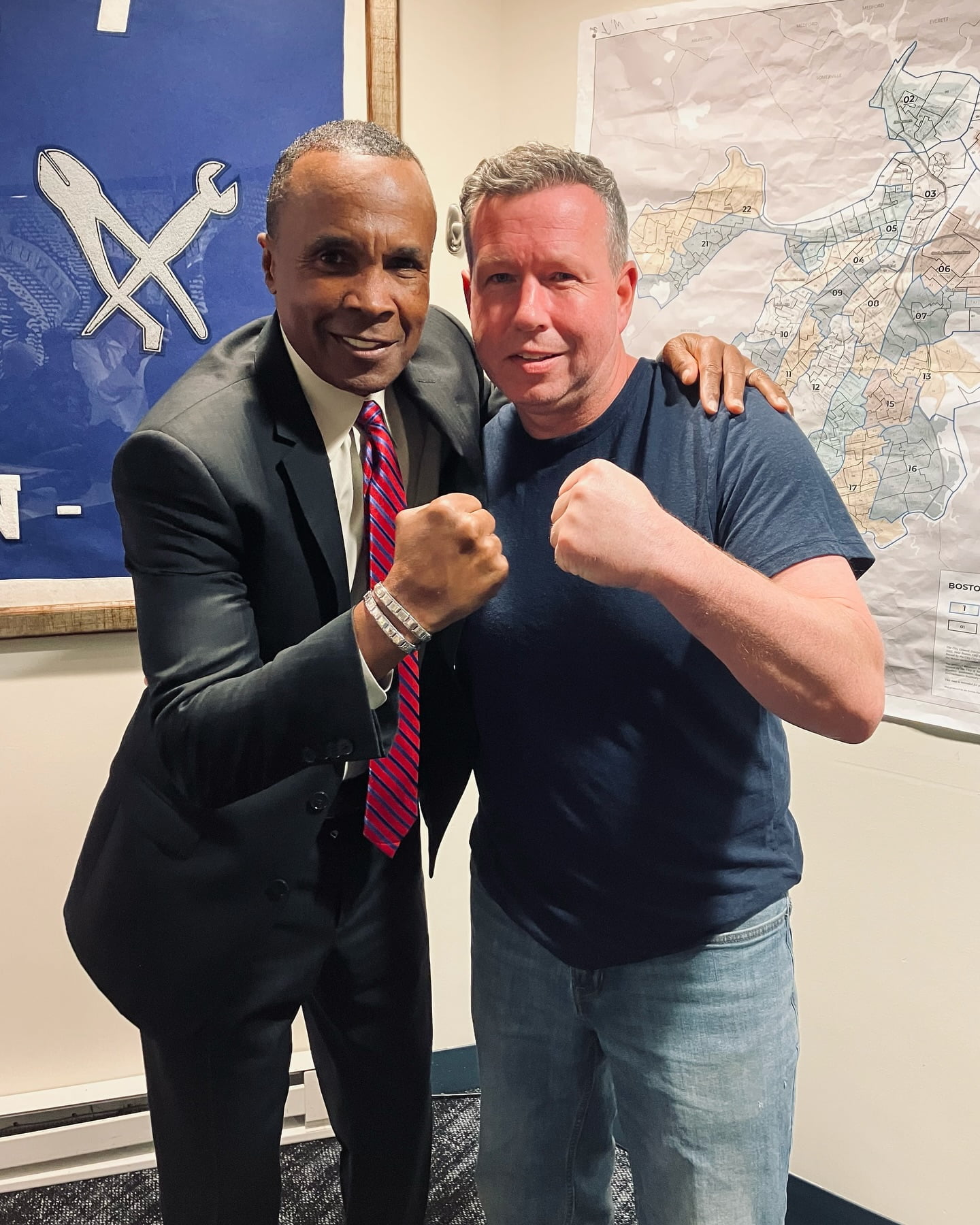 | FitBOX Dedham Not a bad day when you get to meet this boxing legend today . @sugarrayleonard